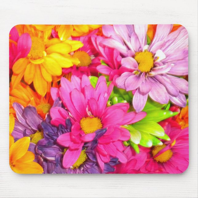 Colourful Daisies Mousepad (Front)