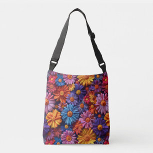 Colourful daisies pattern crossbody bag
