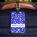 Colourful Daisies Pattern Cute Bold Blue CUSTOM  Luggage Tag<br><div class="desc">Change the text,  font,  and colours to make it your own. Hand drawn by me for you. Check my shop for more luggage tags or let me know if you'd like something custom!</div>