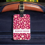 Colourful Daisies Pattern Cute Bold Pink CUSTOM  Luggage Tag<br><div class="desc">Change the text,  font,  and colours to make it your own. Hand drawn by me for you. Check my shop for more luggage tags or let me know if you'd like something custom!</div>