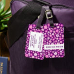 Colourful Daisies Pattern Cute Purple CUSTOM Luggage Tag<br><div class="desc">Change the text,  font,  and colours to make it your own. Hand drawn by me for you. Check my shop for more luggage tags or let me know if you'd like something custom!</div>