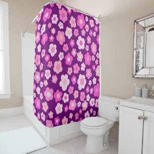 Colourful Daisies Spring Summer Floral Pattern Pin Shower Curtain