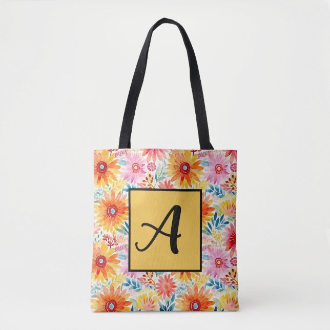 Colourful Daisies Tote Bag (Front)