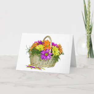 Colourful Daisy Basket  Card