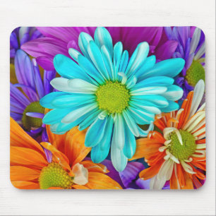 Colourful Daisy Bouquet Mouse Mat