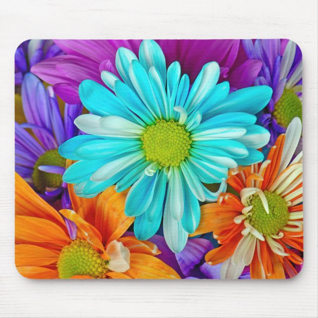 Colourful Daisy Bouquet Mouse Mat (Front)