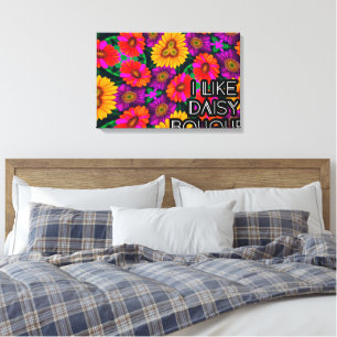 Colourful Daisy Bouquet Pattern Canvas Print