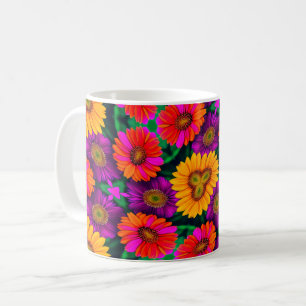 Colourful Daisy Bouquet Pattern Coffee Mug