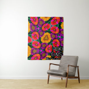 Colourful Daisy Bouquet Pattern Tapestry