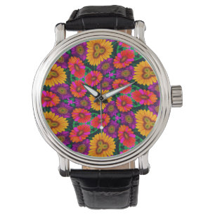 Colourful Daisy Bouquet Pattern Watch