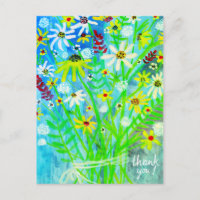 Colourful Daisy Bouquet Thank you Green