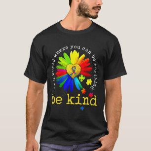 Colourful Daisy Flower Be Kind Autism Awareness 35 T-Shirt