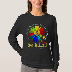Colourful Daisy Flower Be Kind Autism Awareness 35 T-Shirt