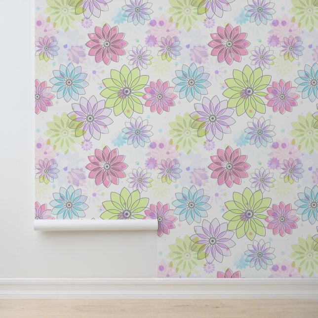 Colourful Daisy Flowers Design Wallpaper (Application)