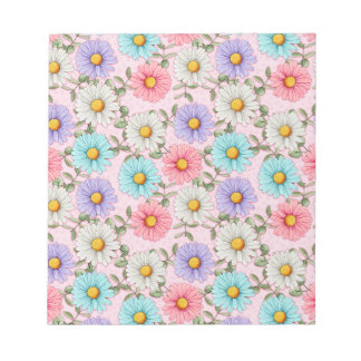 Colourful Daisy Flowers Pink Notepad