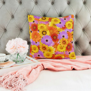 Colourful Daisy Garden - Bright Floral Decor Cushion