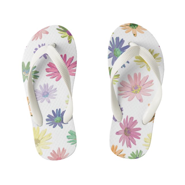 Colourful Daisy Kid's Flip Flops (Footbed)
