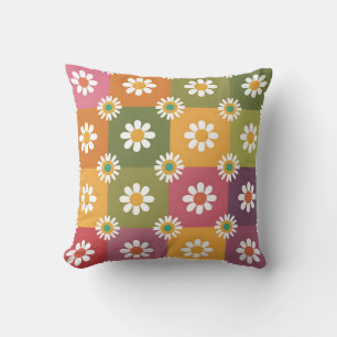 Colourful Daisy Patchwork Cushion