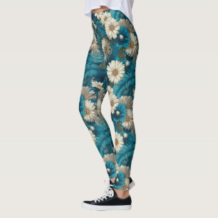 Colourful Daisy Sparkle Workout Cardio Leggings