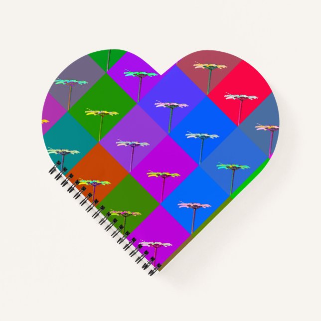 Colourful Daisy Squares, Abstract Notebook (Front)