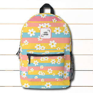 Colourful Daisy Stripe Custom Logo Corporate Printed Backpack