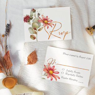 Colourful Daisy Wildflower Watercolor Floral  RSVP Card