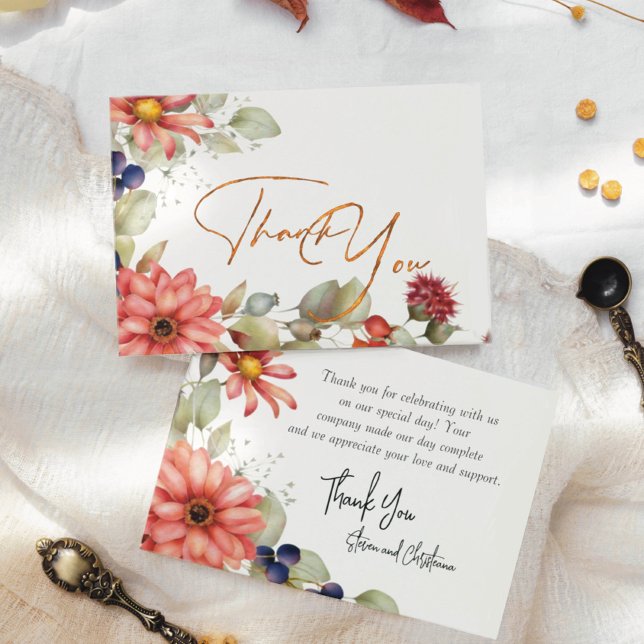 Colourful Daisy Wildflower Watercolor  Floral Thank You Card (Creator Uploaded)