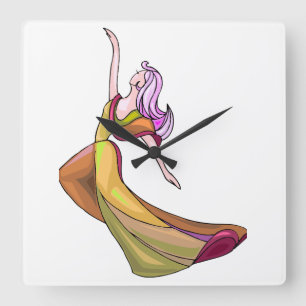 Colourful Dance Abstract Wall Clock