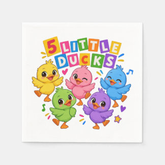 Colourful Dancing Five little ducks Napkin