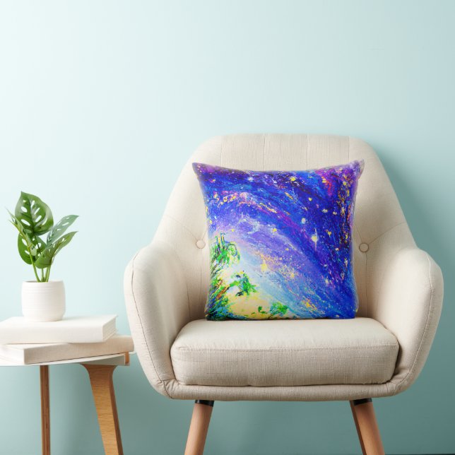 Colourful Dancing Jungle in The Sky. Buy Now Cushion (Chair)