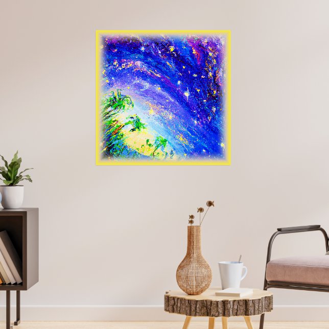 Colourful Dancing Jungle in The Sky. Buy Now Poster (Living Room 3)