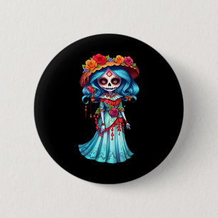 Colourful Dancing Mexican Skeletons - Cute Day Of 6 Cm Round Badge