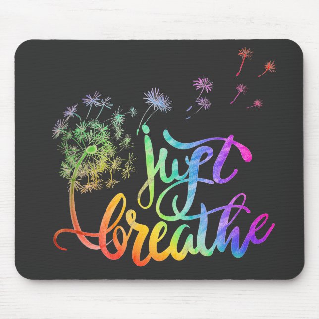 Colourful dandelion blowing in the wind just breat mouse mat (Front)