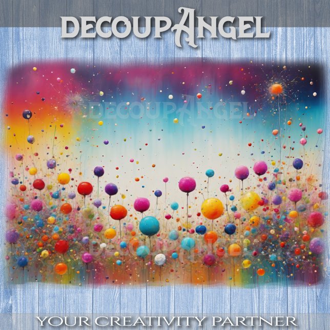 Colourful Dandelion Puffball - Decoupage - Tissue Paper (Creator Uploaded)