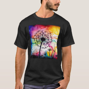 Colourful dandelion watercolor optics blowball T-Shirt