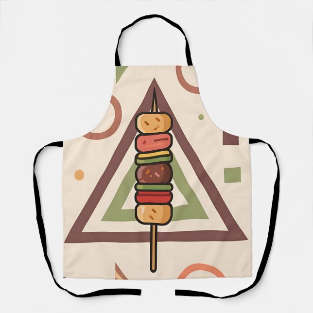 Colourful Dango Skewers Geometric Pattern Apron (Front)