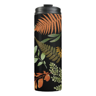 Colourful Dark Fern Botanical Foliage Floral  Thermal Tumbler