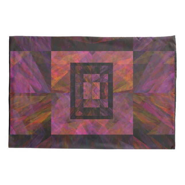 Colourful Dark Galaxy Of Blocks Artwork Pillowcase (Back)