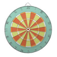 Colourful Dart Board in Aqua and Orange
