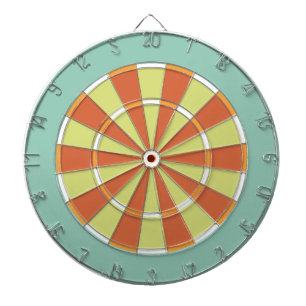 Colourful Dart Board in Aqua and Orange