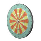 Colourful Dart Board in Aqua and Orange