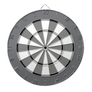 Colourful Dart Board in Black and White