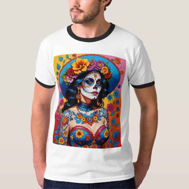 Colourful Day of the Dead Beauty Tee (Front)