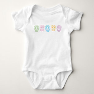 Colourful Day of the Dead Skulls Baby Bodysuit