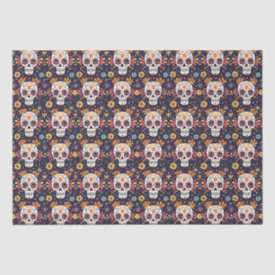 Colourful day of the dead sugar skull seamless pat tissue paper
