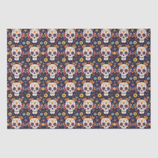 Colourful day of the dead sugar skull seamless pat tissue paper