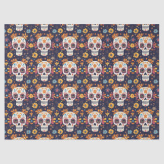 Colourful day of the dead sugar skull seamless pat tissue paper