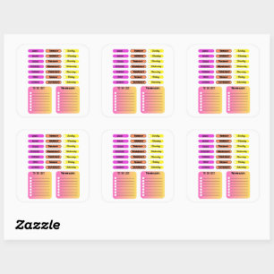 Colourful Days of the Week Sticker Sheet with To D