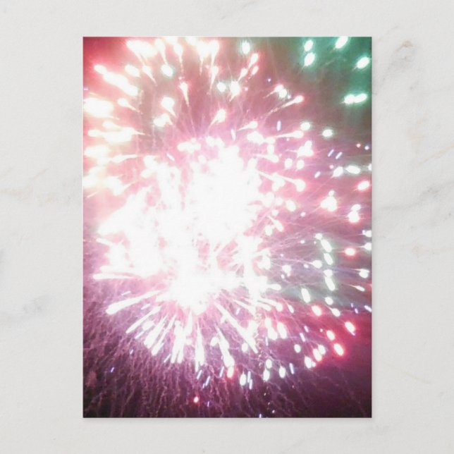 Colourful Dazzle fireworks postcard (Front)