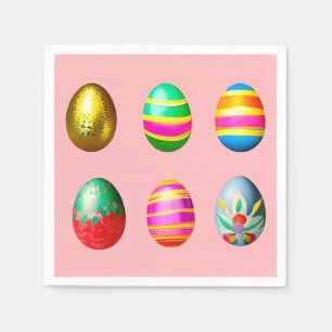 Colourful Decorated Easter Eggs Napkin